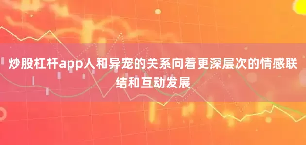 炒股杠杆app人和异宠的关系向着更深层次的情感联结和互动发展