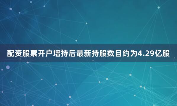 配资股票开户增持后最新持股数目约为4.29亿股